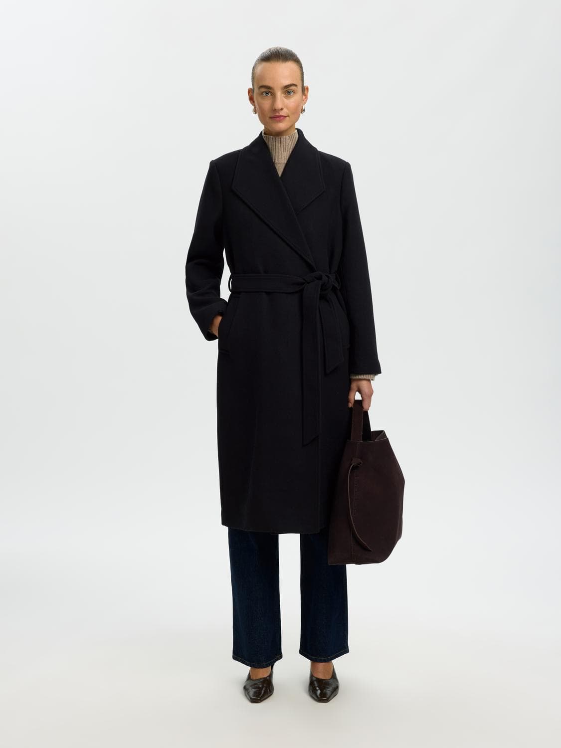 Slwzia-Rosa Wool Blend Coat Noos - Selected