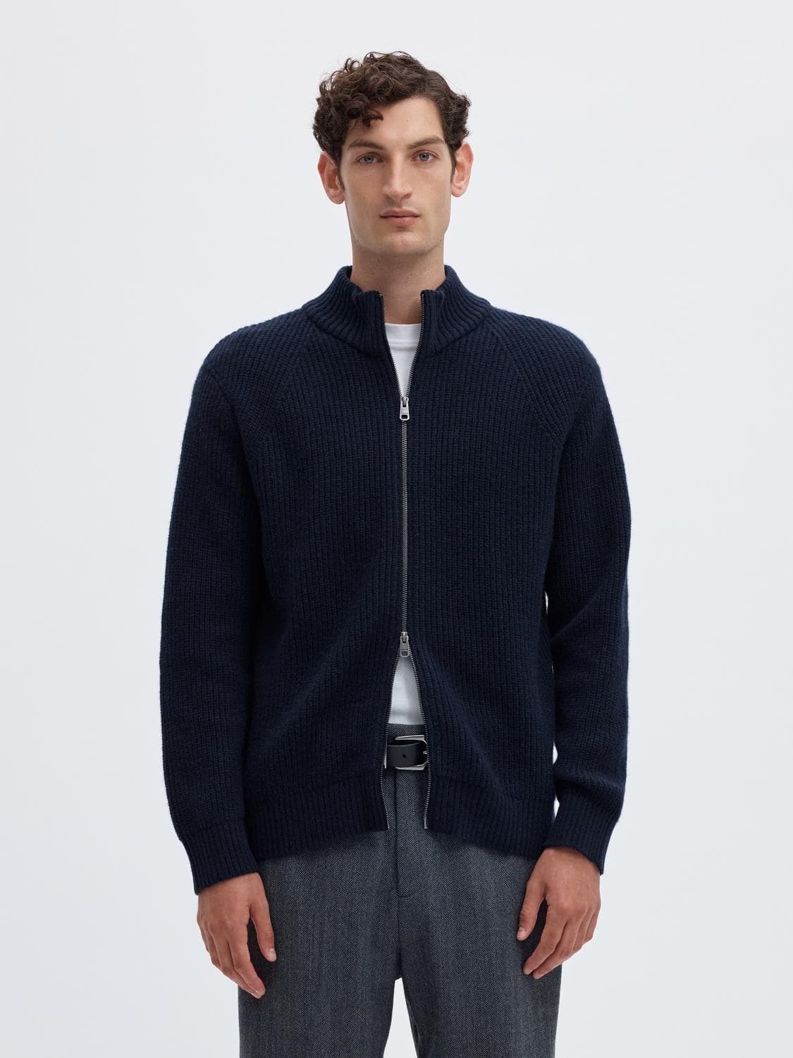 Slmcody Ls Knit Zip Cardigan - Selected