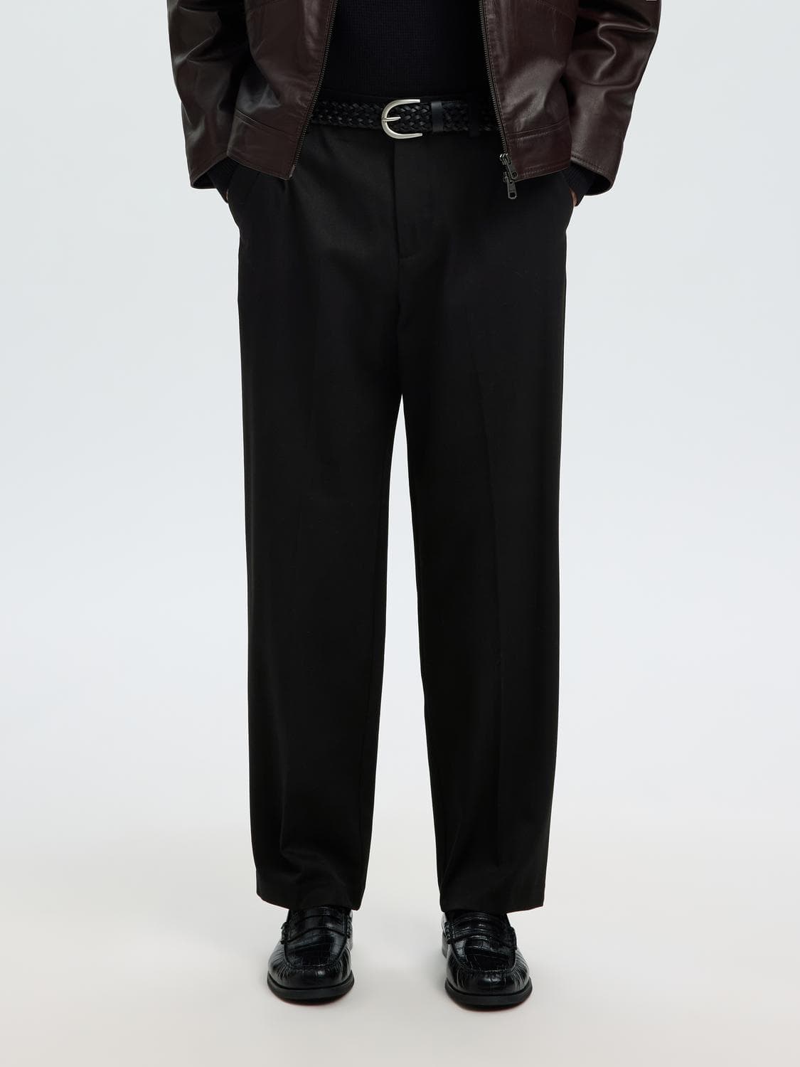 Slm220-Loose Luke Wool Blend Pant - Selected