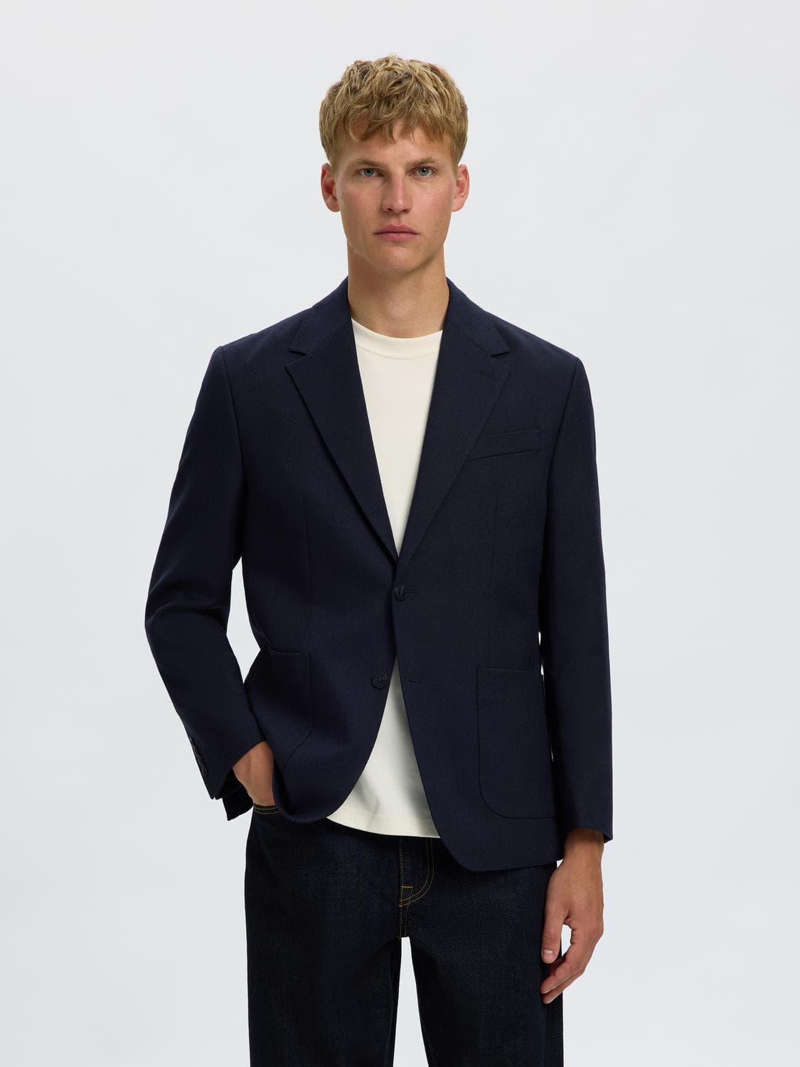 Slmreg-Bjorn Manteco Unconstruc Wool Blz - Selected