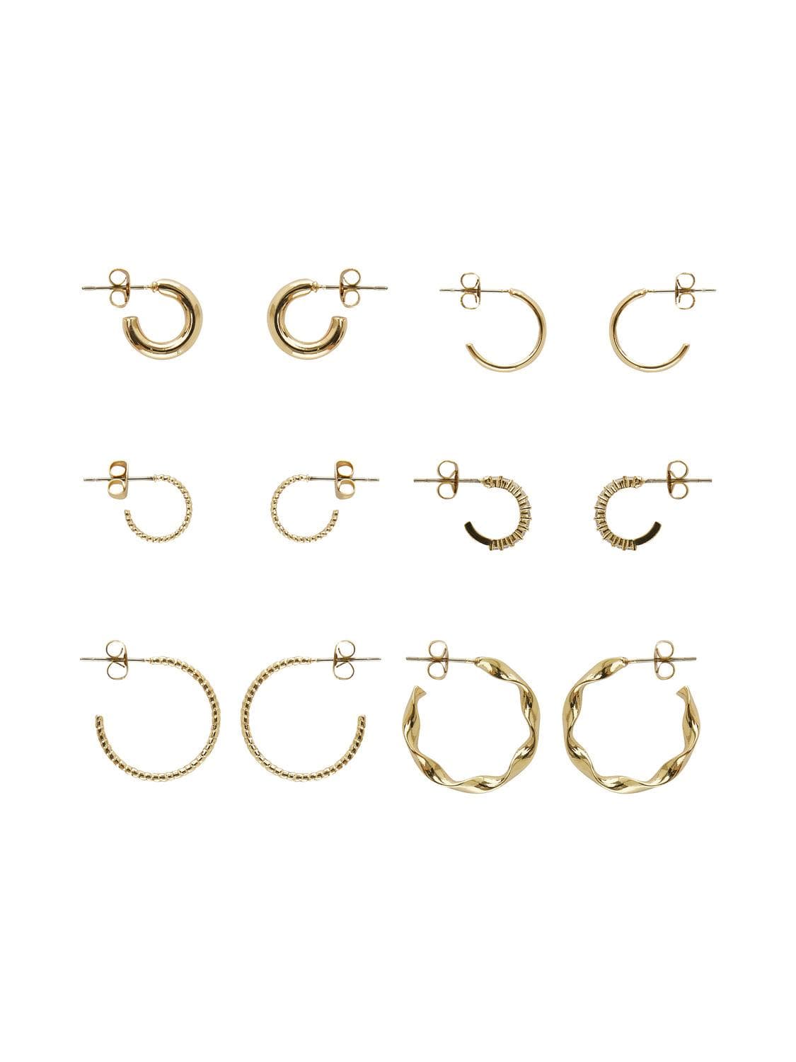 Pcdiona Hoop Earrings 6-Pack - Pieces
