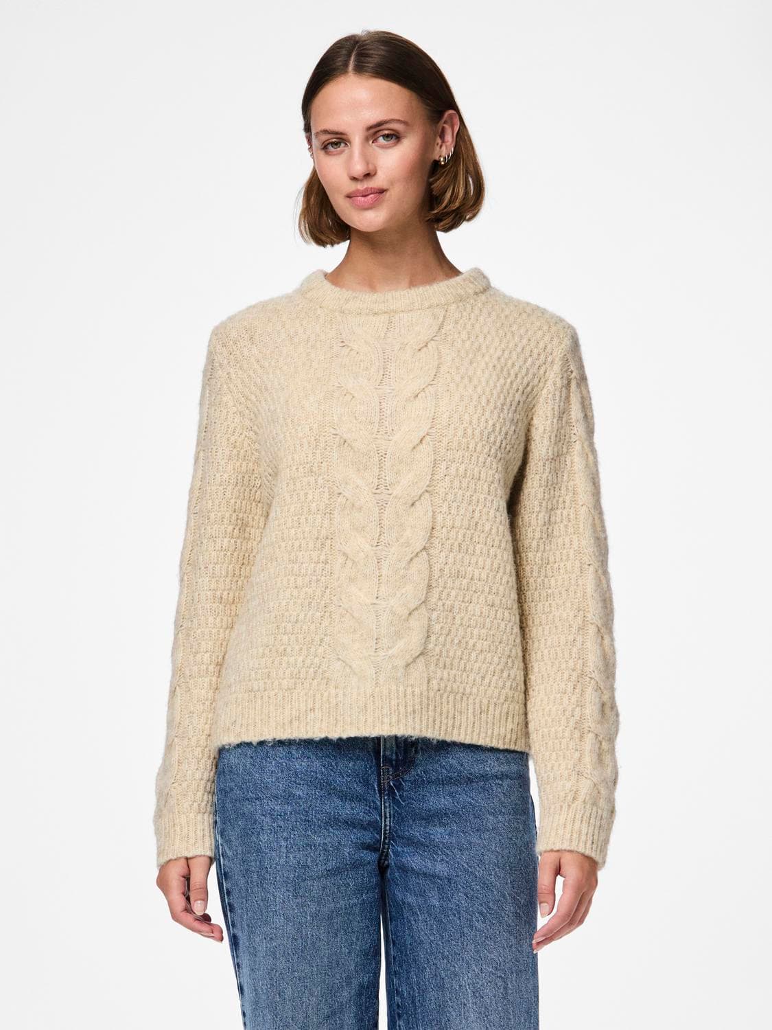 Pcnina Ls O-Neck Knit Noos Bc - Pieces