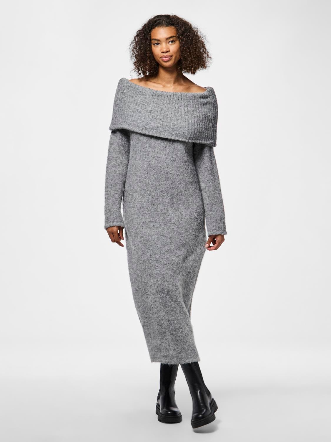 Pcpam Ls Off Shoulder Knit Dress Bc - Pieces