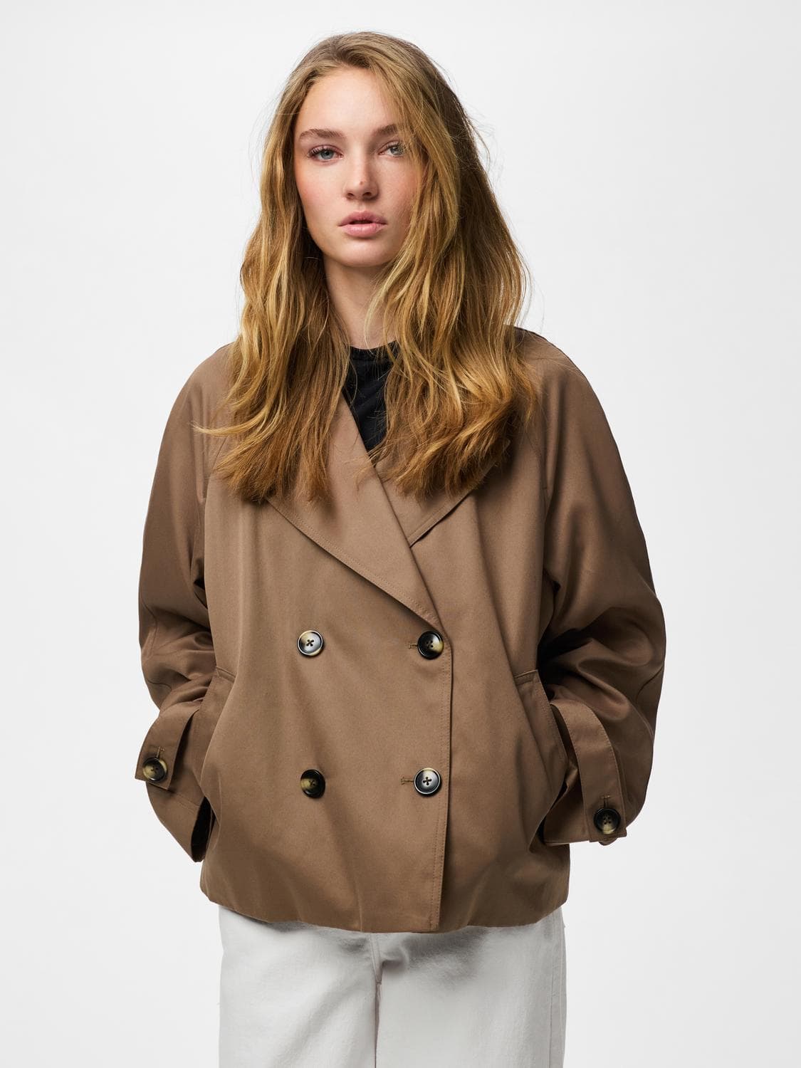 Pcscarlett Ls Short Trenchcoat Noos Bc - Pieces