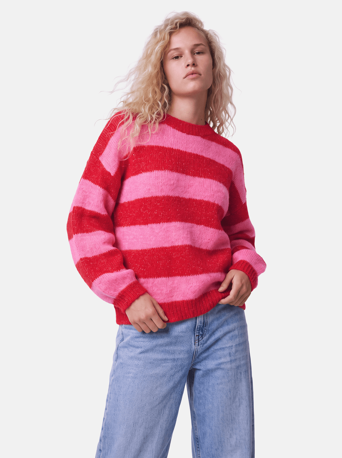 Pcrasmine Ls Oversize O-Neck Knit Bc - Pieces