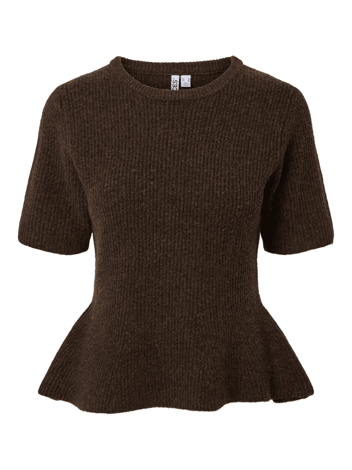 Pcsilly Ss O-Neck Peplum Knit Bc - Pieces