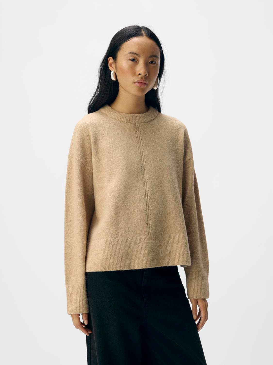 Objjuno L/S Lo O-Neck Knit Noos - OBJECT