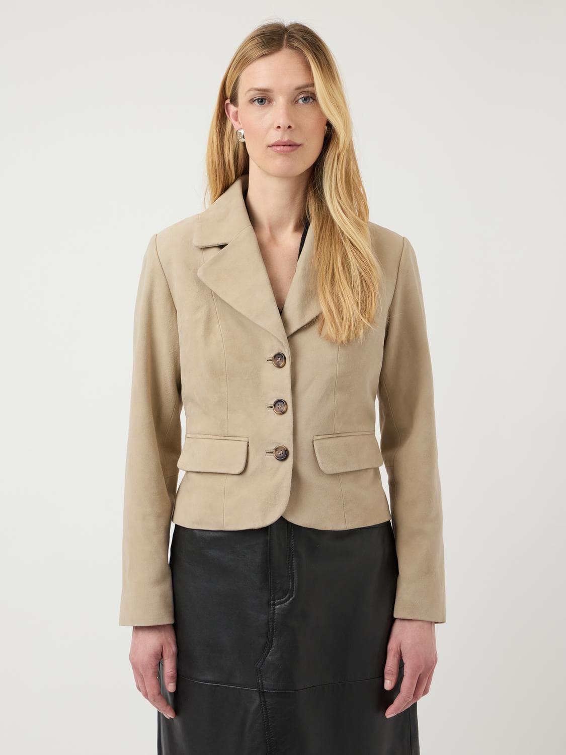 Yasthela Suede Leather Short Jacket - Ex - YAS