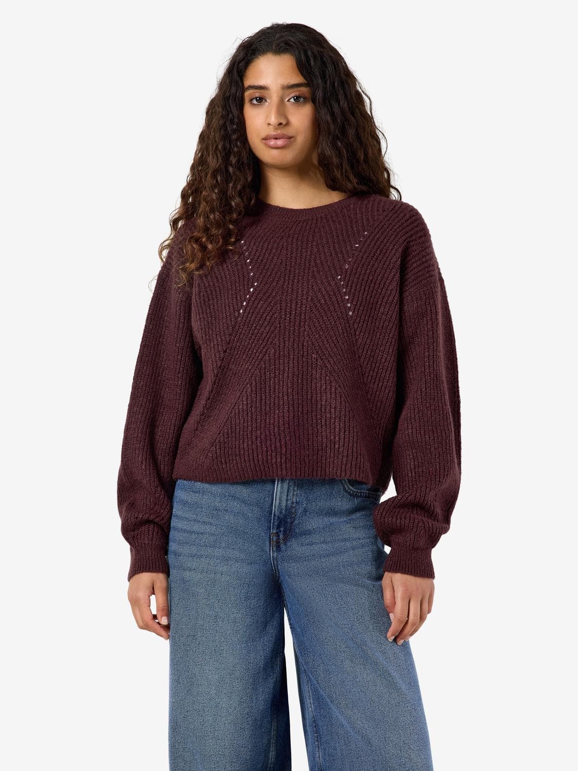 Nmbailey L/S O-Neck Knit Box - Noisy May