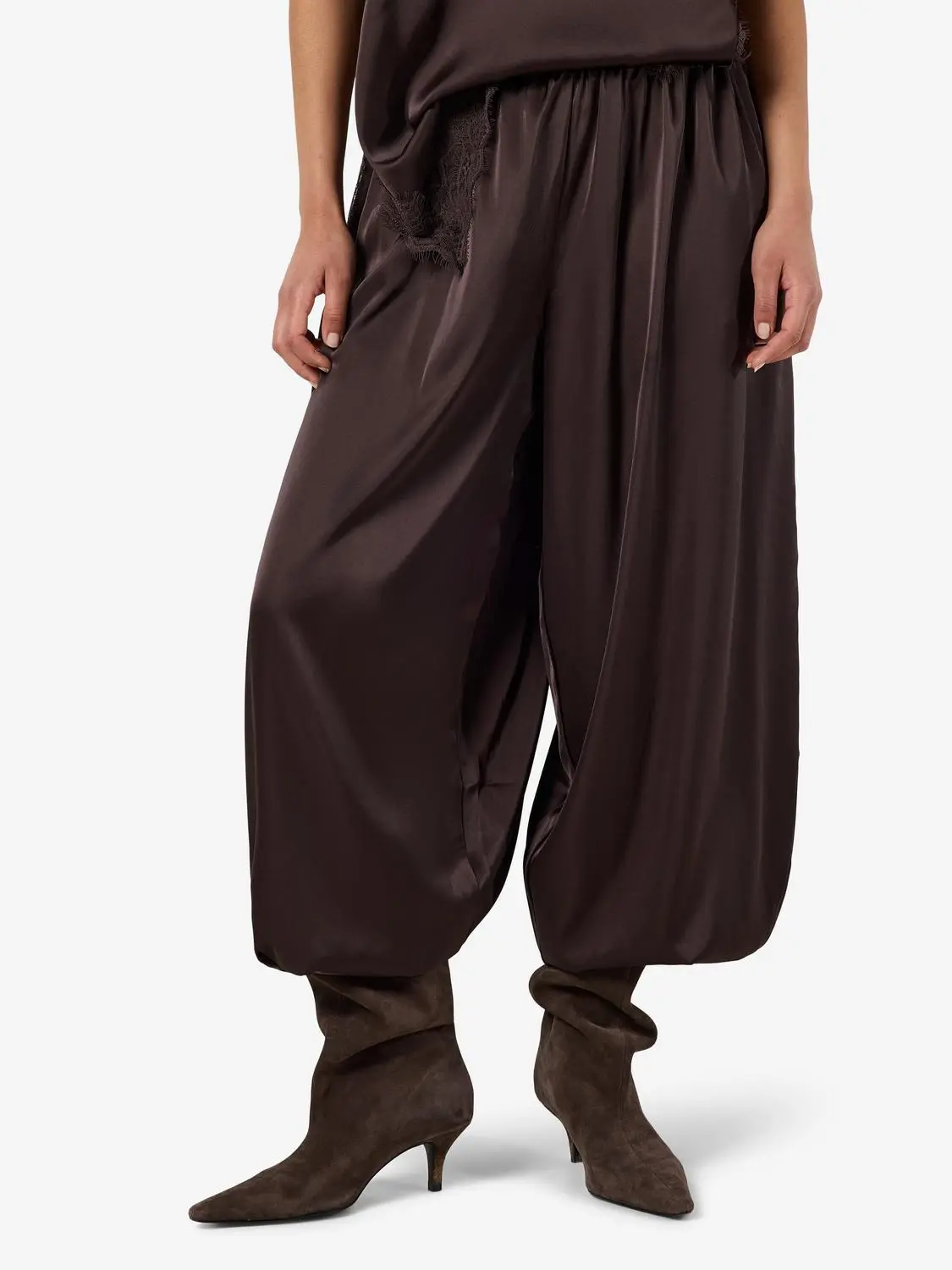 Nmlouise Mw Satin Balloon Pant Wvn - Noisy May